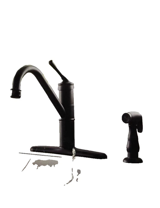Glacier Bay Barnhart 1-Handle Kitchen Faucet+Side Sprayer Matte Black OPEN BOX