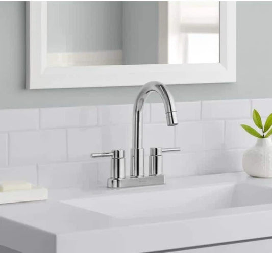 Glacier Bay Dorind 4in. Centerset Double-Handle Pull Down Bathroom Faucet Chrome