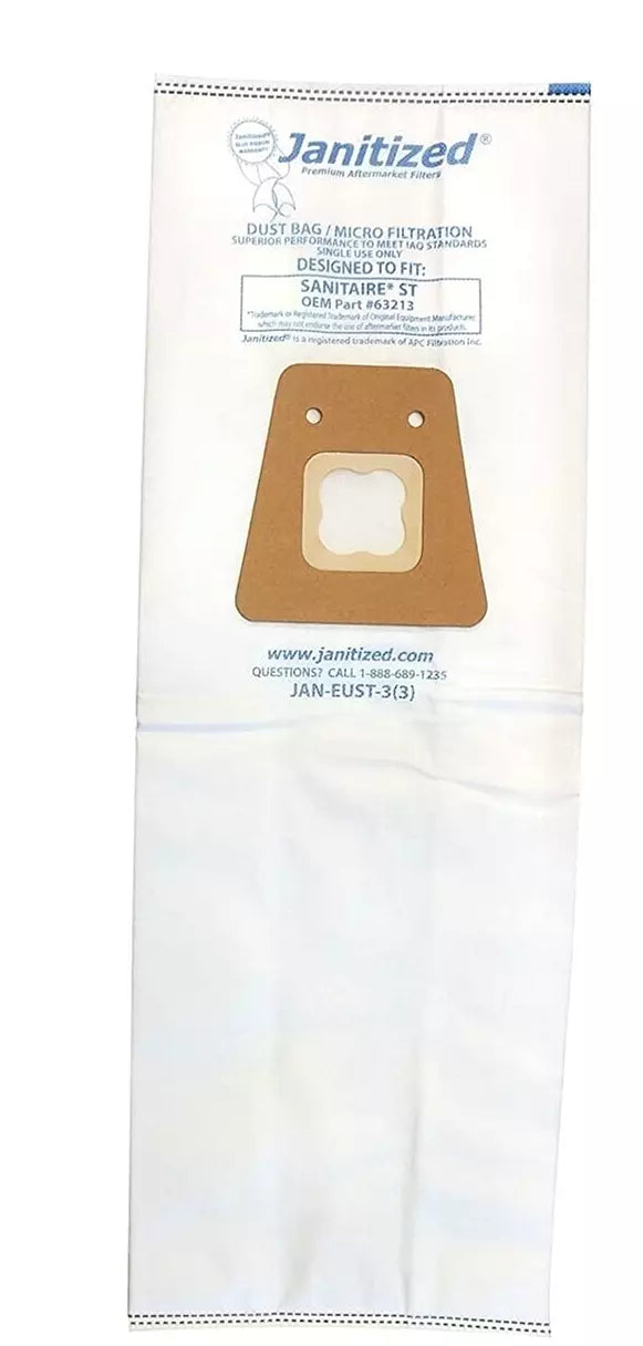 Janitized JAN-EUST-3 (3) Pack Premium Replacement Commercial Vacuum Paper Bag