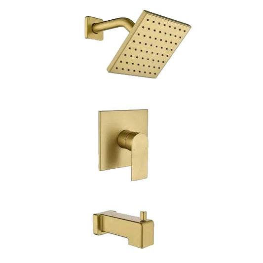 SUMERAIN 1-Handle 1-Spray Tub and Shower Faucet 1.8 GPM in Brushed Gold