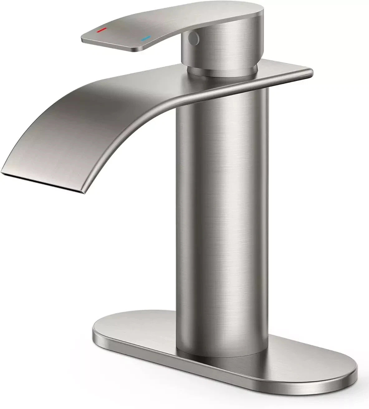 Forious Waterfall Bathroom Faucet Brushed Nickel 1-3 Hole 1-Handle WB-0305BN (5D