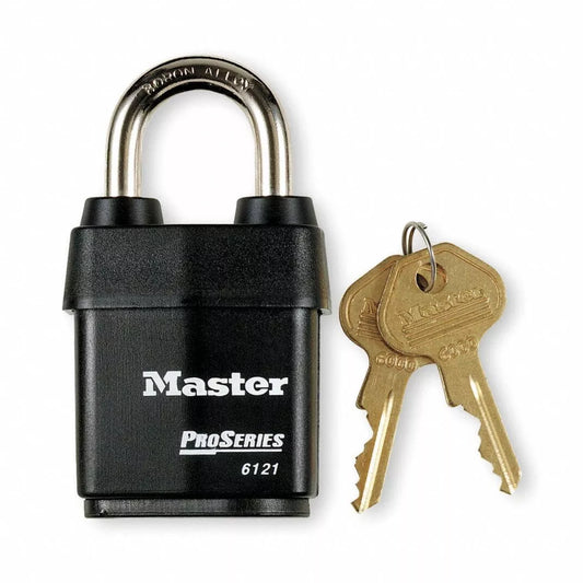 Master Lock Proseries 6121KA Padlock Keyed Alike Standard Shackle Rectangular Ne