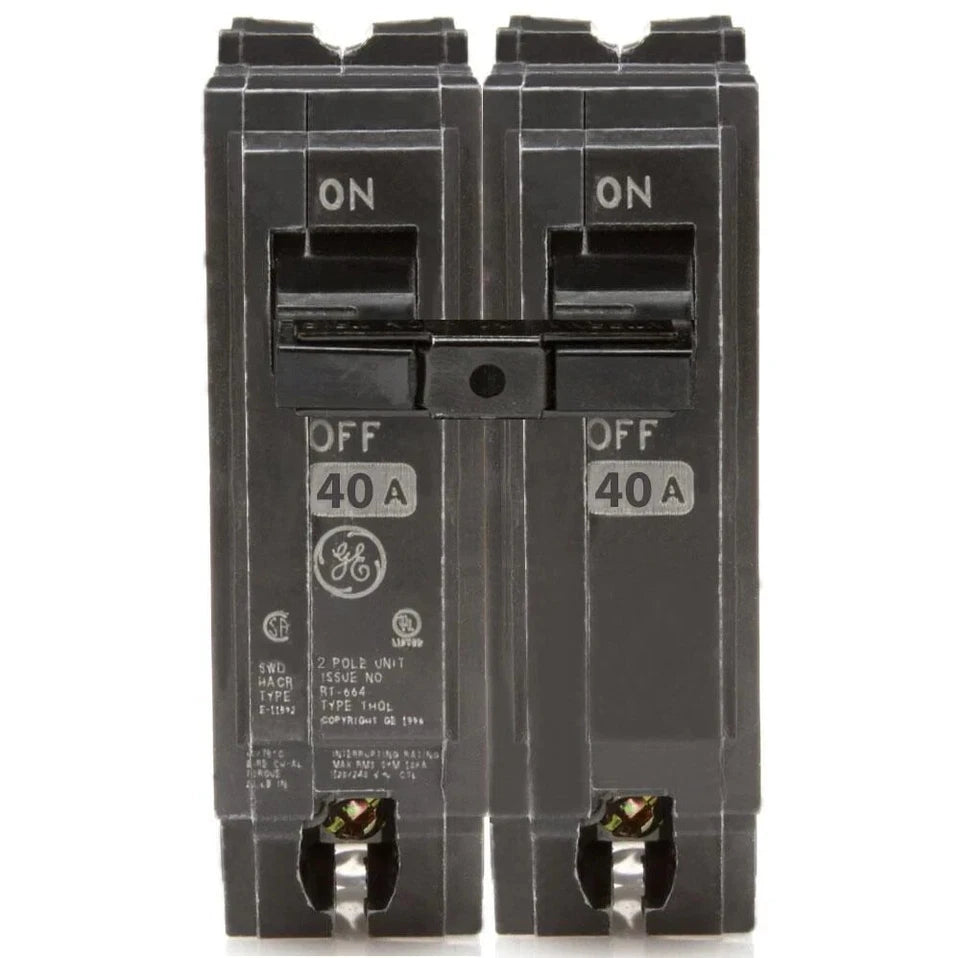 GE THQL2140 40 AMP Circuit Breaker Plug In 2 Pole 2 Pack New